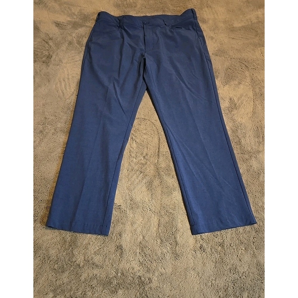 Izod Golf Pants Mens 40x30 Navy Blue Stretch Flat Front Performance Tech Chino